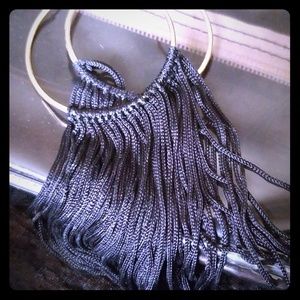 💀 Gold and black hoop earrings